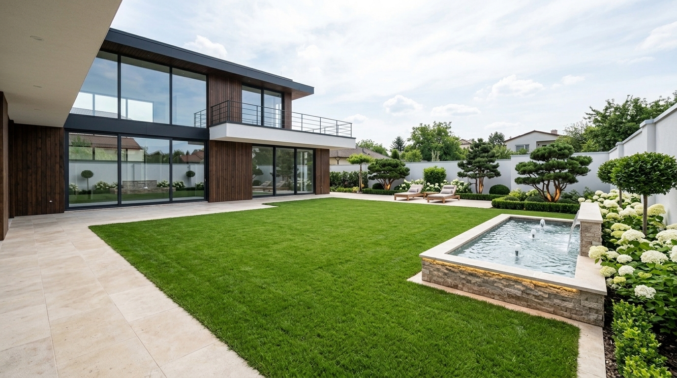 Illustrative landscaped garden concept after transformation